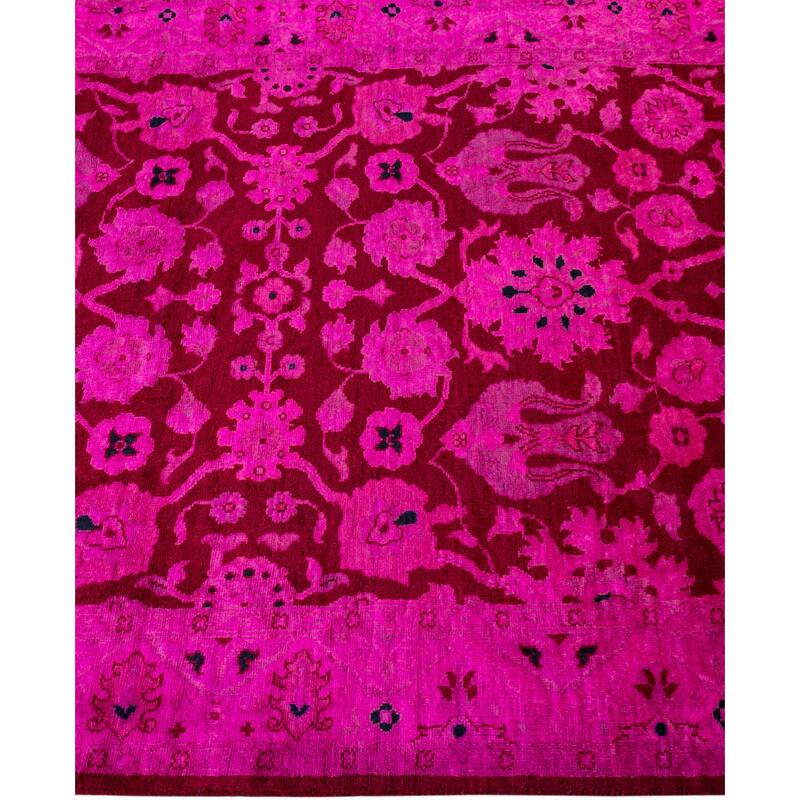 Overdyed One-of-a-Kind Hand-Knotted Area Rug - Pink - 2' 7" x 10' 1"