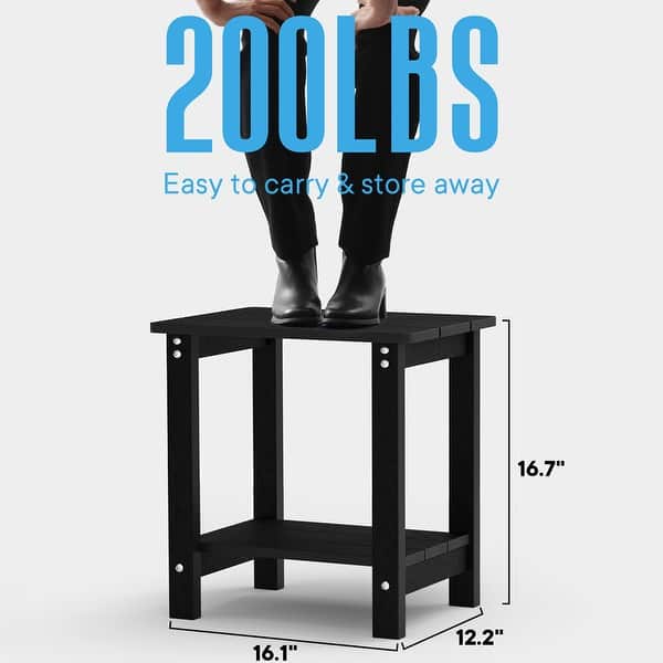 WINSOON HIPS All Weather Outdoor Square Side Table