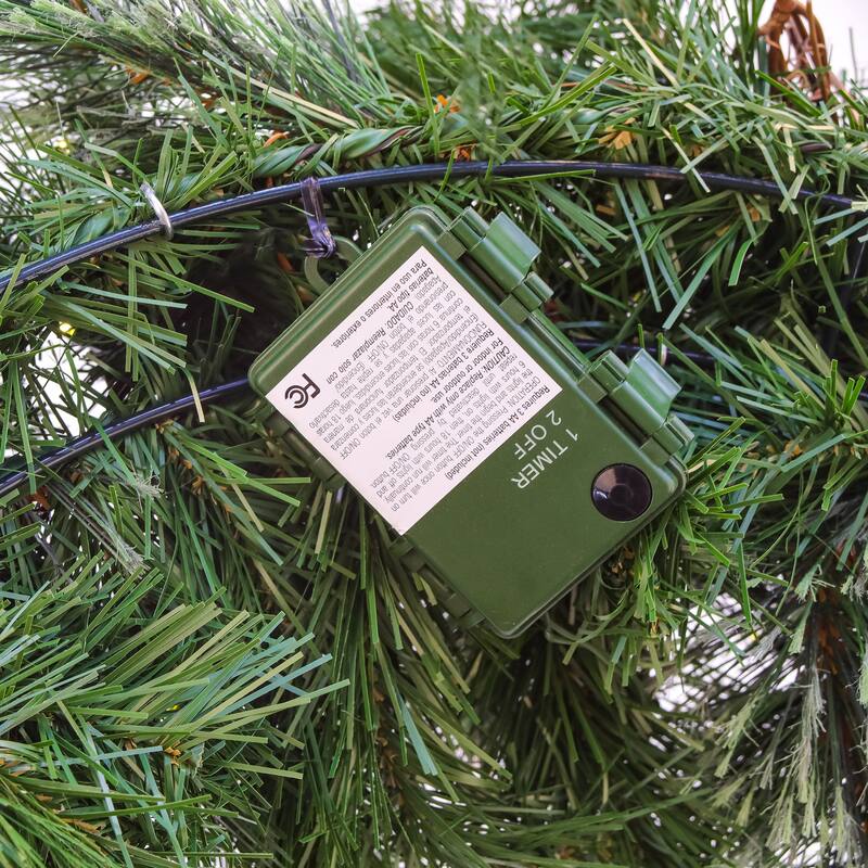 National Tree Company 30 in. Glistening Pine Wreath with LED Lights - 30 in