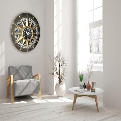Compass Metal Wall Clock - 31*31*3