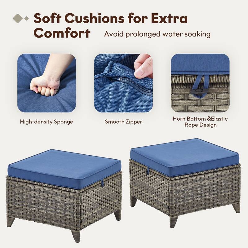 Gymojoy Outdoor Wicker Furniture Set with Cushions All-Weather PE Rattan