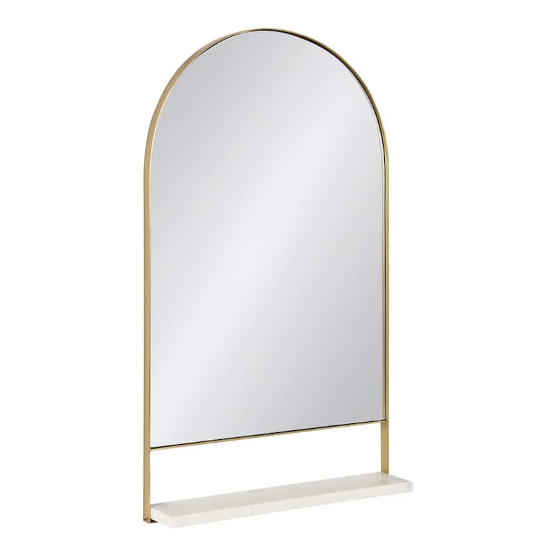 Kate and Laurel Chadwin Wall Mirror with Shelf - 20x34 - Gold