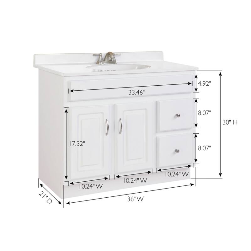 Design House 215806 Concord 36" Single Free Standing Vanity Cabinet