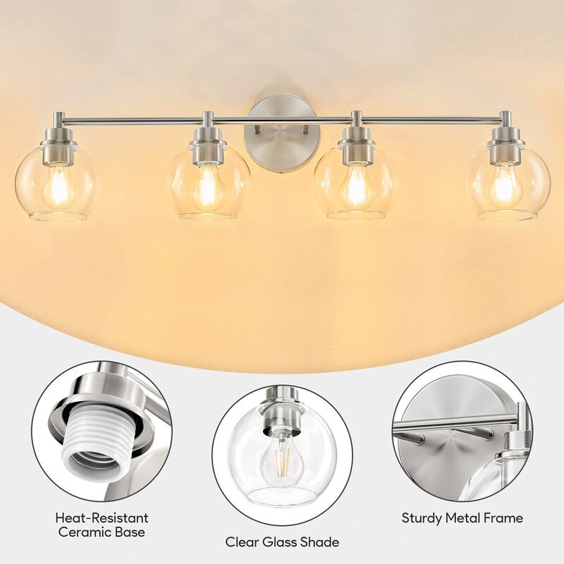 Dimmable Bathroom Vanity Light Globe Glass Shades