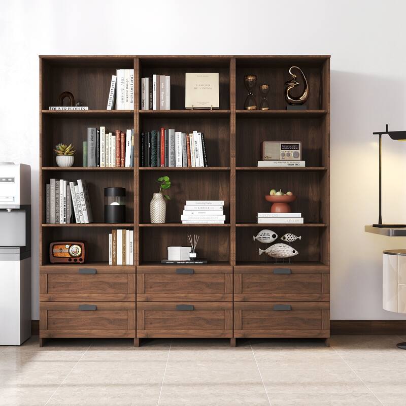 GDF Studio - Jasmine Modern Bookshelf and Kitchen Storage Cabinet with Pegboard, Drawer, and Cubby Display Shelves