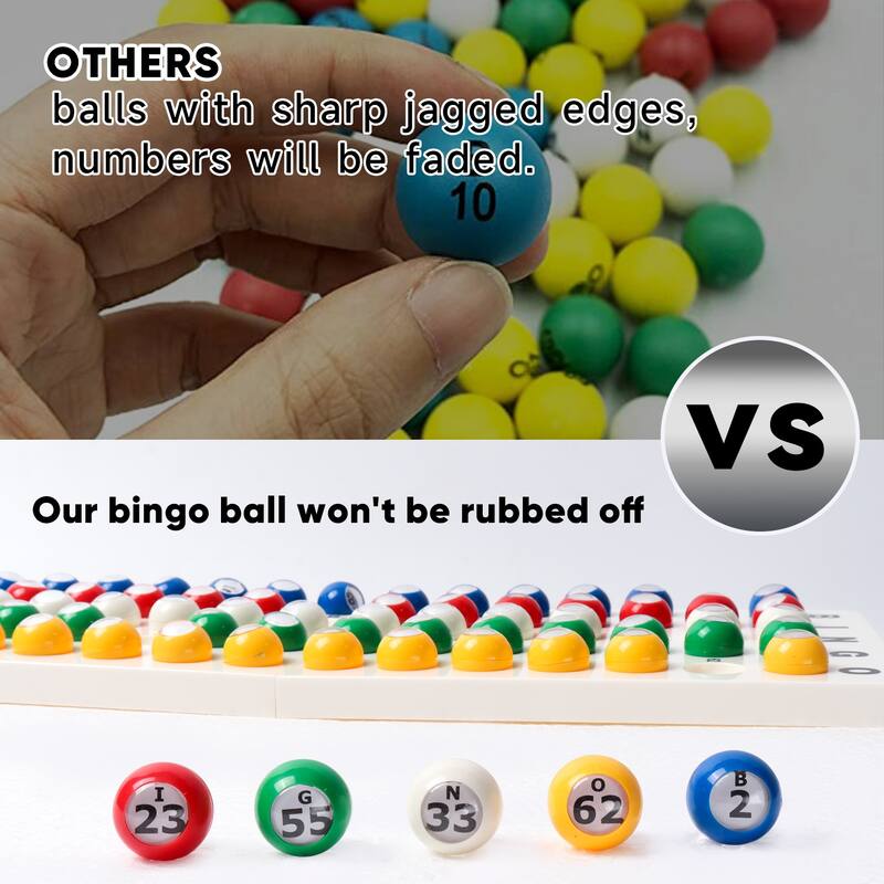 GSE™ Bingo Game Master Board & 7/8" Multi-Color Plastic Bingo Balls Set for Bingo Cage Game