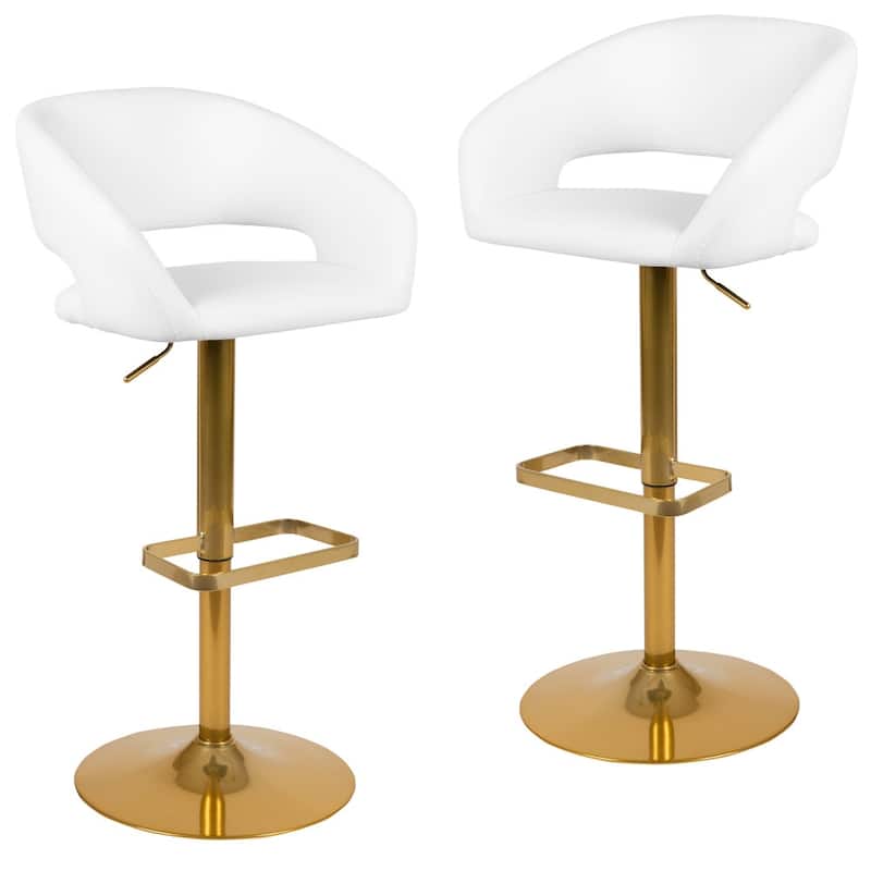 Modern Upholstered Adjustable-Height Barstools (Set of 2)