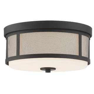 Trevor 2 Light Black Forged Ceiling Mount - 13.62'' W x 6.37'' H