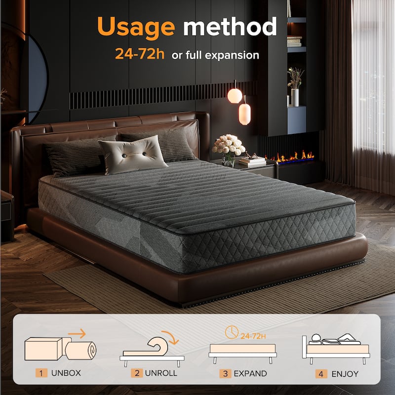 IFLUOUS 8/12 in. Medium Firm Gel-infused Memory Foam Hybrid Mattress Cooling and Breathable with CertiPUR-US, SGS and OEKO-TEX