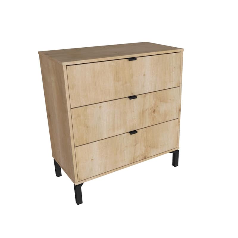 HomeRoots 30" Natural Three Drawer Dresser