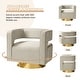 preview thumbnail 33 of 114, HULALA HOME Carisa Modern Upholstered Swivel Open-Back Barrel Chair with Golden Base