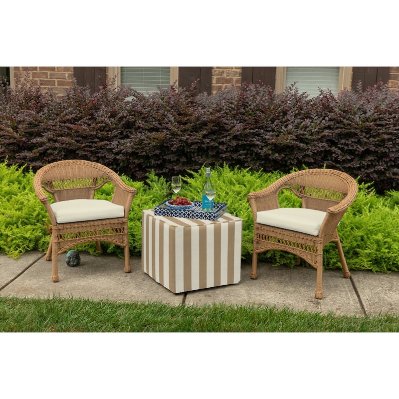 Sunbrella® Solid Fabric 1-Piece Indoor/Outdoor Wicker Seat Pad, 18"W x 18"L, Canvas Navy