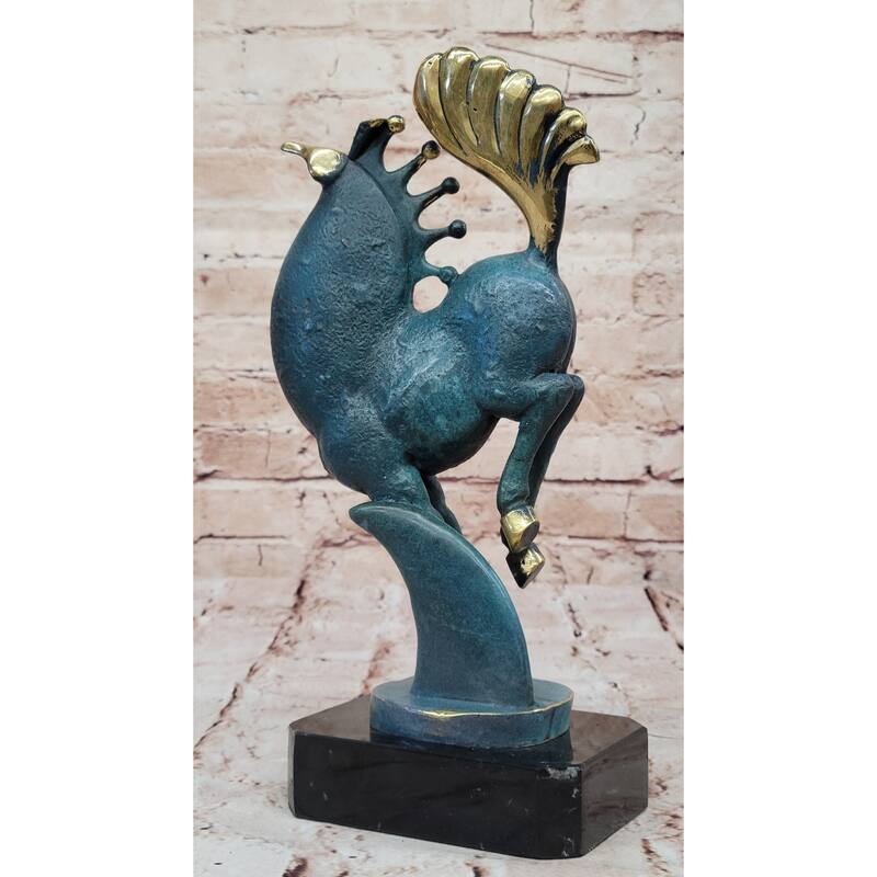 Rearing Horse Bronze Sculpture - Abstract Equestrian Wildlife Art Color Patina
