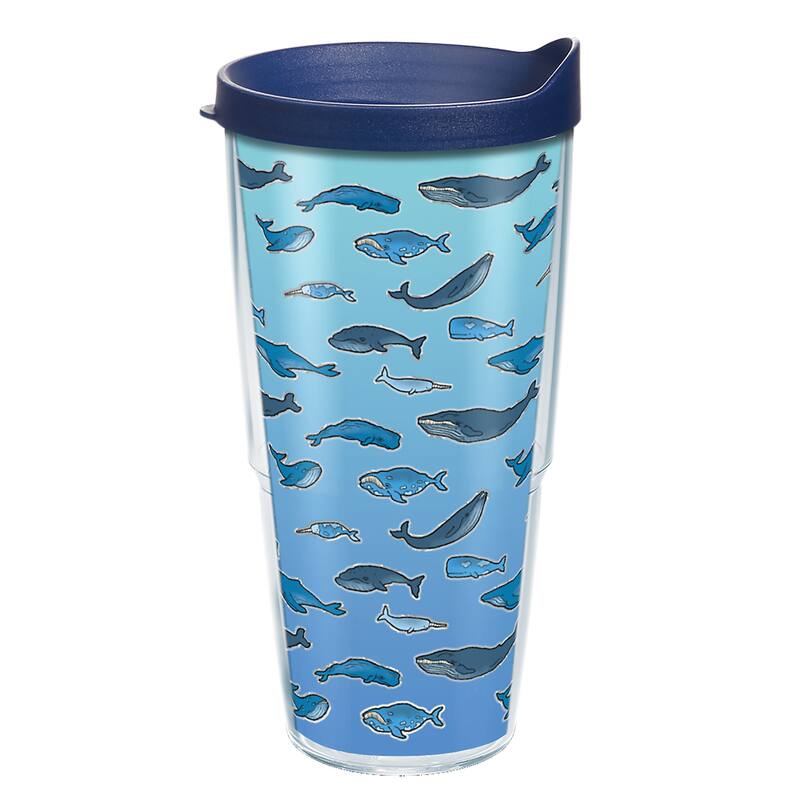 Tervis Whale Tail Made in USA Double Walled Insulated Travel Tumbler, Clear - 24oz