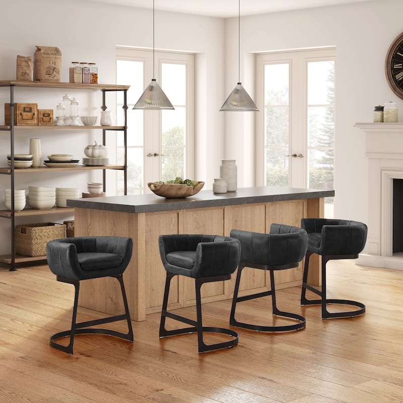Art Leon Genuine Leather Barstool Counter Stool