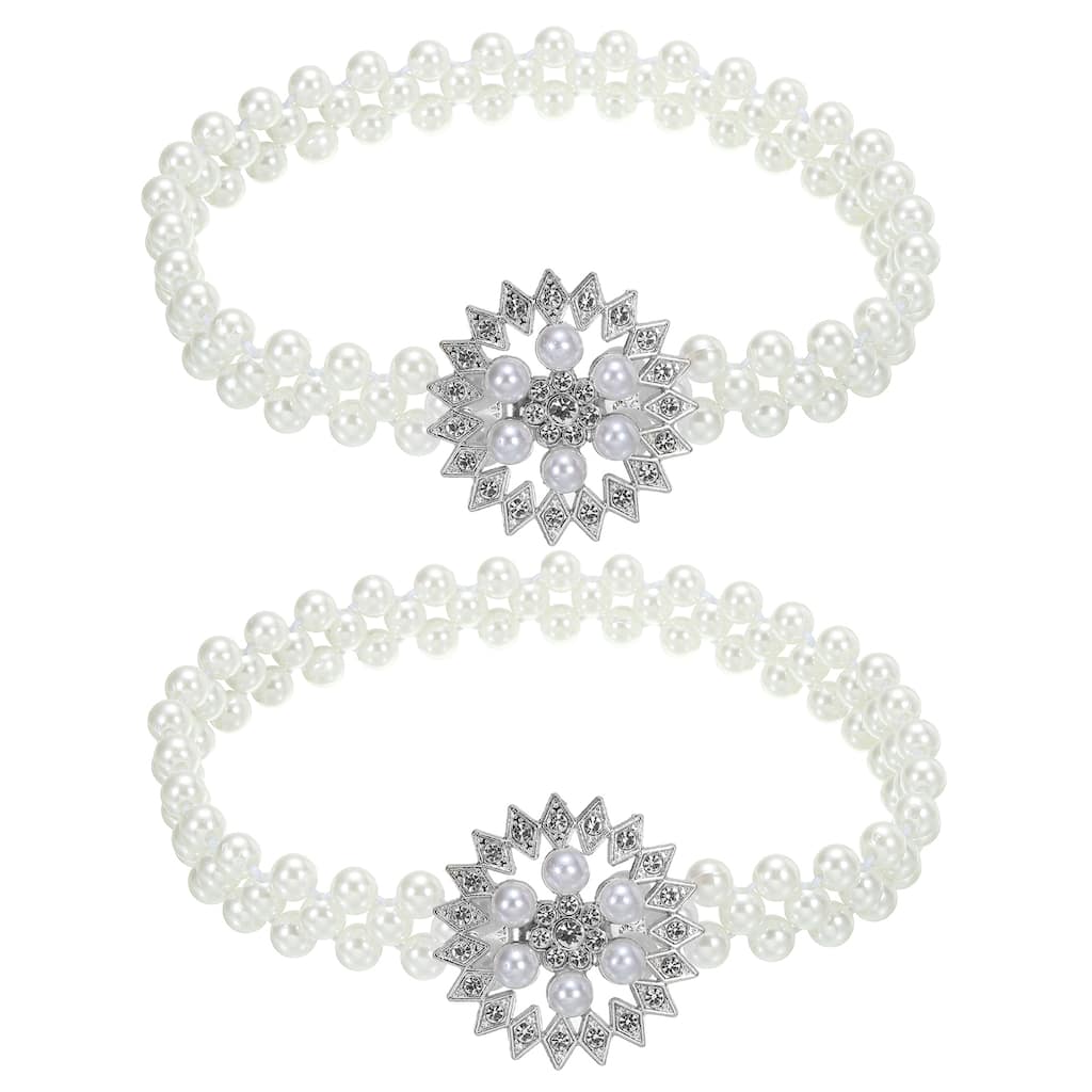 Curtain Tiebacks Ropes, 2pcs Snow-Flower Style Drape Tie Backs - Silver