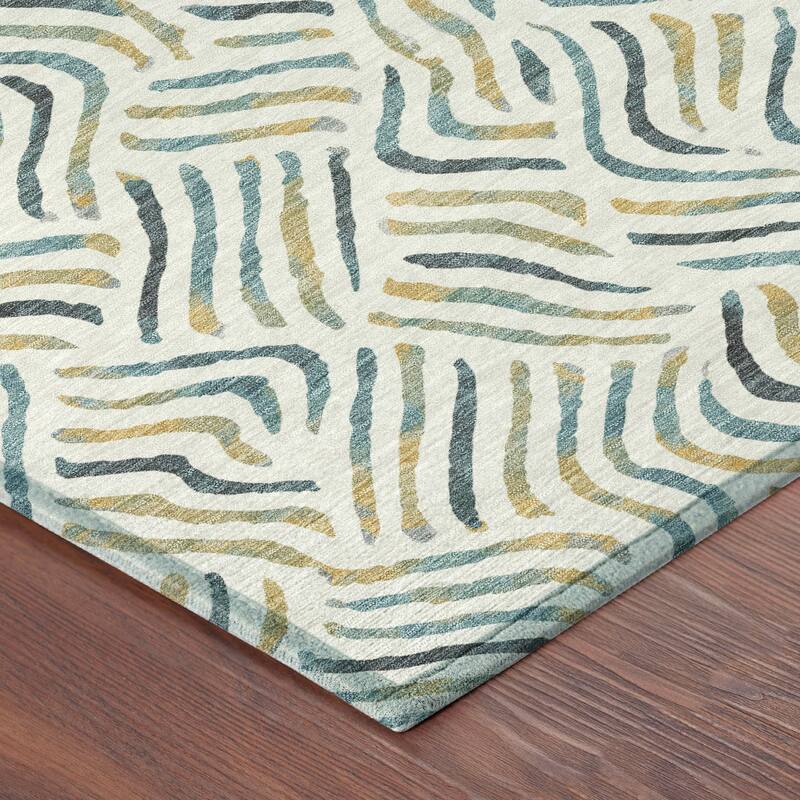 Machine Washable Indoor/ Outdoor Modern Jamie Chantille Rug