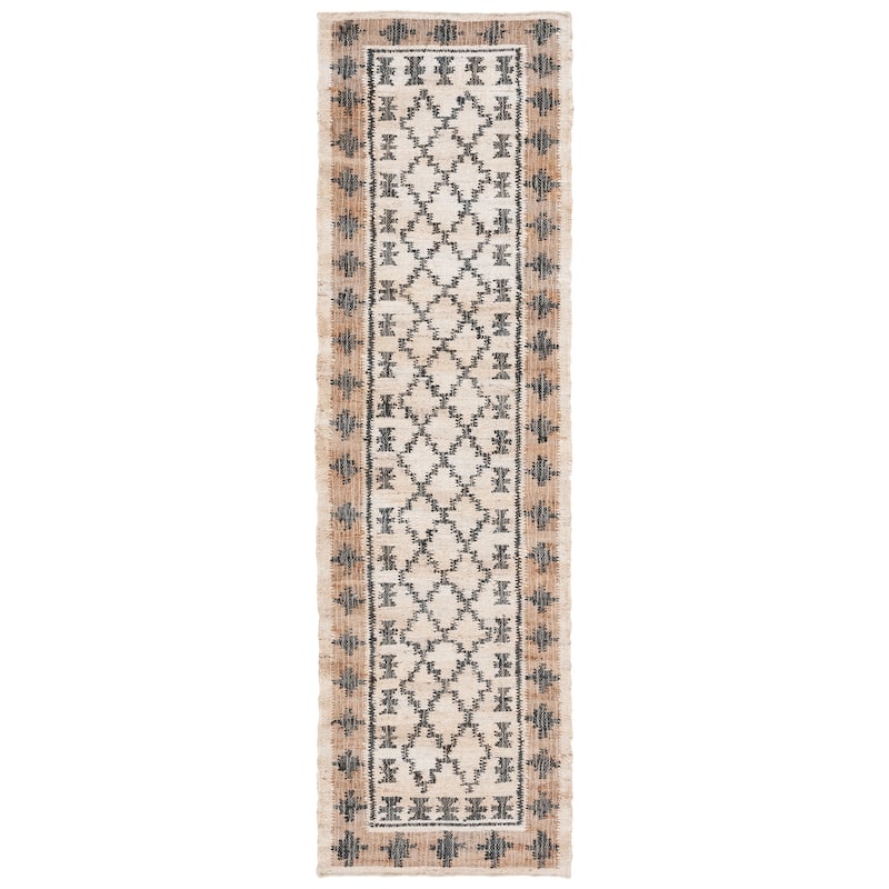 SAFAVIEH Flatweave Kilim Giacobba Jute Rug - 2'3" x 9' Runner - Ivory/Grey