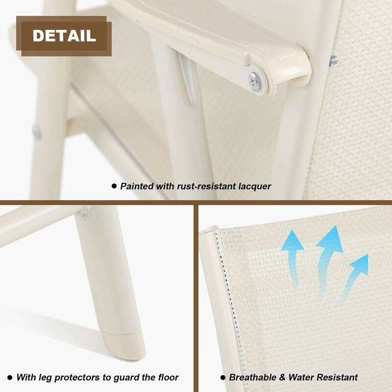 Aoodor Set of 4 Patio Folding Chairs