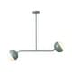 preview thumbnail 3 of 11, 39" W Modern Asymmetric Green Pendant for Kitchen Island with Milk Glass Globe Shade - 38.6 in. W x 13.4 in. H x 7.5 in. D