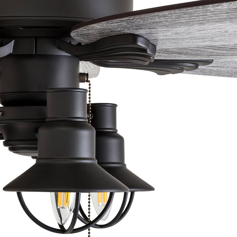 The Gray Barn Kedelston 52-inch Coastal Indoor LED Ceiling Fan with Pull Chains 5 Reversible Blades - 52