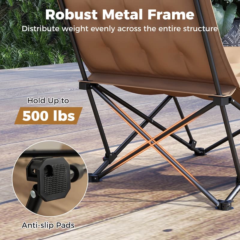 Costway 1/2 PCS Portable Folding Camping Chair with 500 LBS Support