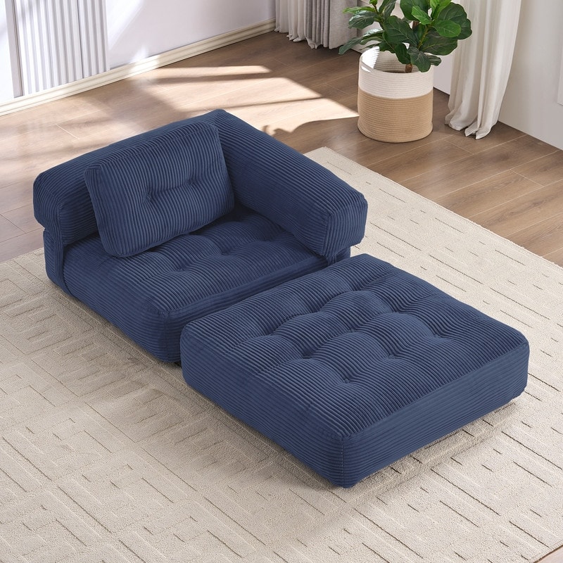 Mixoy Folding Sofa Bed, L-Shaped Convertible Sofa Bed with Armrest Foldable Sleeper Sofa