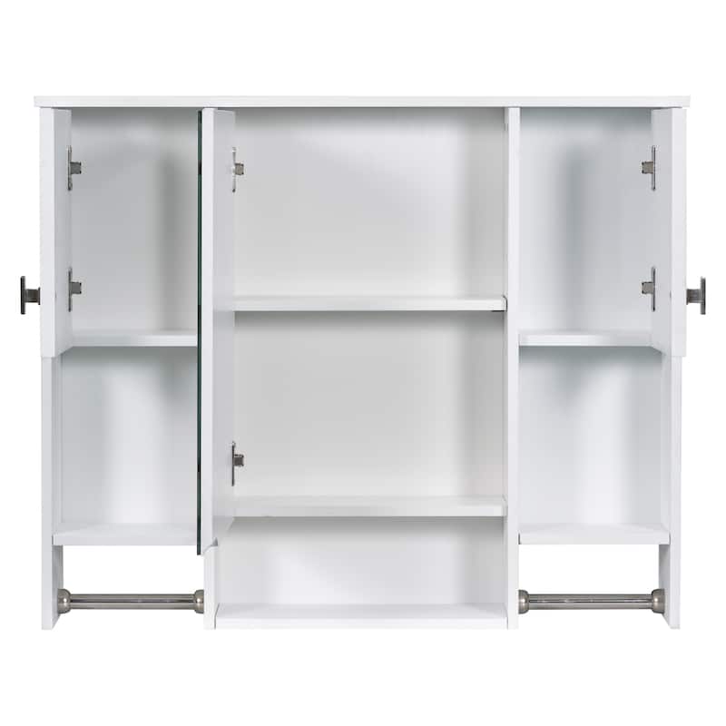 Roomfitters 35'' x 28'' Modern Wall Mounted Bathroom Storage Cabinet with Mirror, Bathroom Wall Cabinet with Medicine Storage