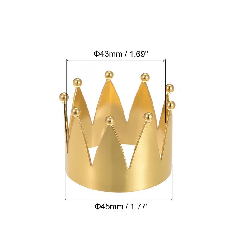 Napkin Rings, 4pcs 43mm ID Alloy Crown Shape Napkin Buckles, Gold Tone