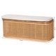 preview thumbnail 12 of 10, Ishana Bohemian Natural Rattan Storage Bench