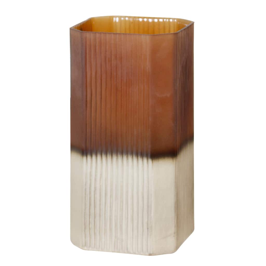 StyleCraft Glass Vase - Bronze Ombre Frosted
