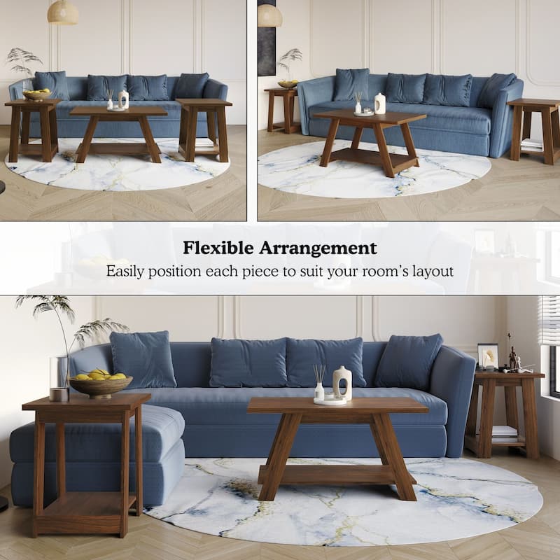 CraftPorch 3-Pieces Coffee Table Set