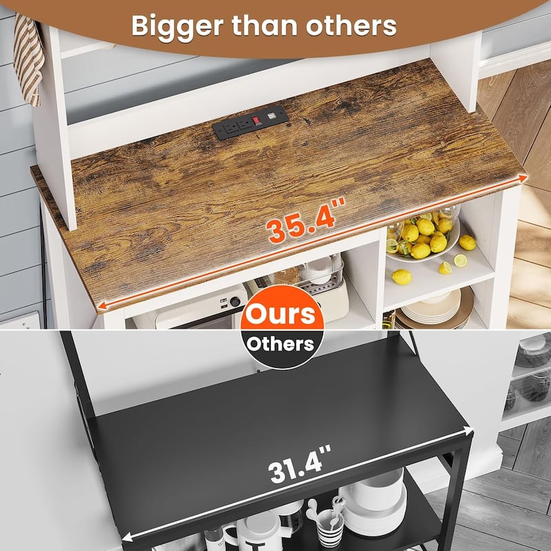 Baker's Rack Coffee Bar Cabinet Microwave Stand Kitchen Cabinet