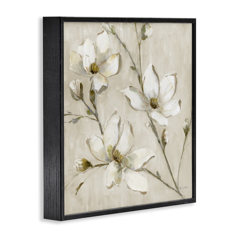 Stupell Neutral Dogwood Branches Framed Giclee Art Design By Sally Swatland