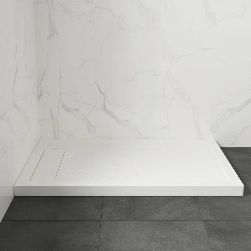 Adena White Shower Base 60x36 in white - 54 x 32 x 2.8 inches - Side Hidden