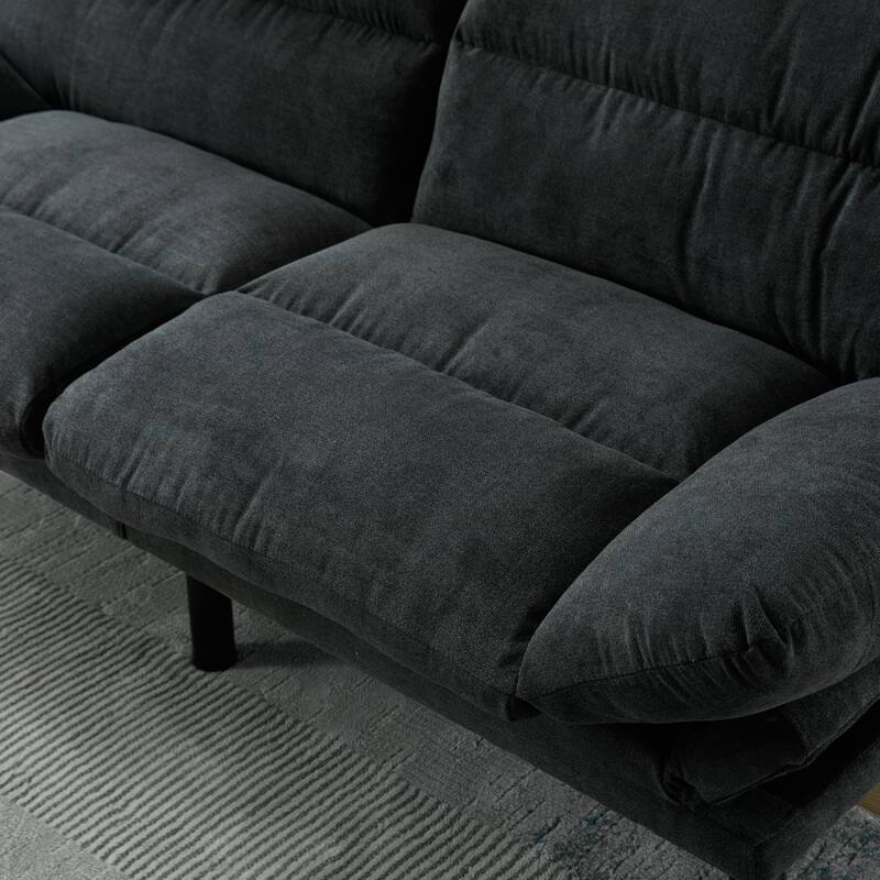 70.08" Teddy Fabric 2-Seater Loveseat Sofa with Thick Cushions, Metal Legs, and 600LB Weight Capacity