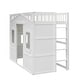 preview thumbnail 9 of 12, White Twin Size Solid Wood House Loft Bed with Ladder