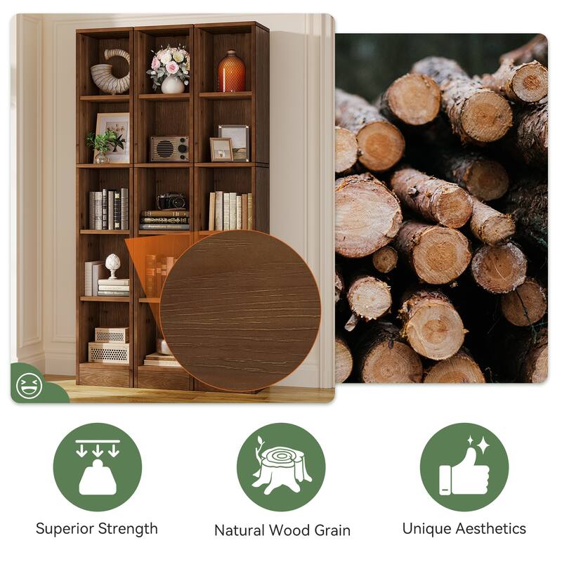 5-tier Narrow Corner Bookcase For Home Office, Bedroom, Small Spaces