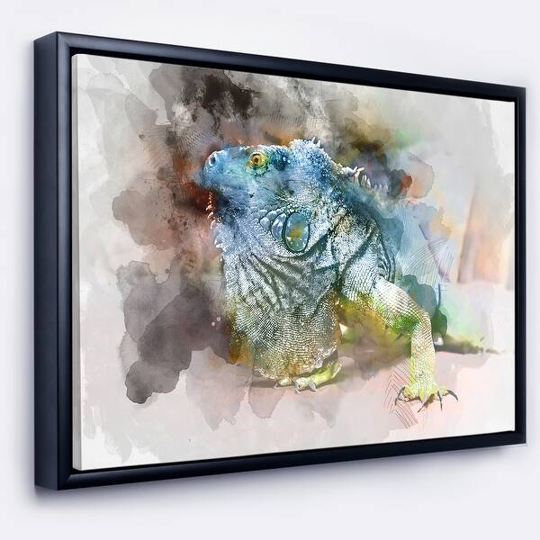 Shop Designart Green Iguana Close Up Painting Large Abstract