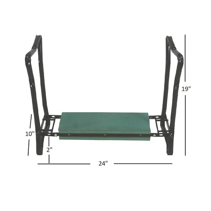 Tierra Garden Green Garden Kneeler Seat 23"W x 17"H, 4.5"H Kneeler, 6lbs.