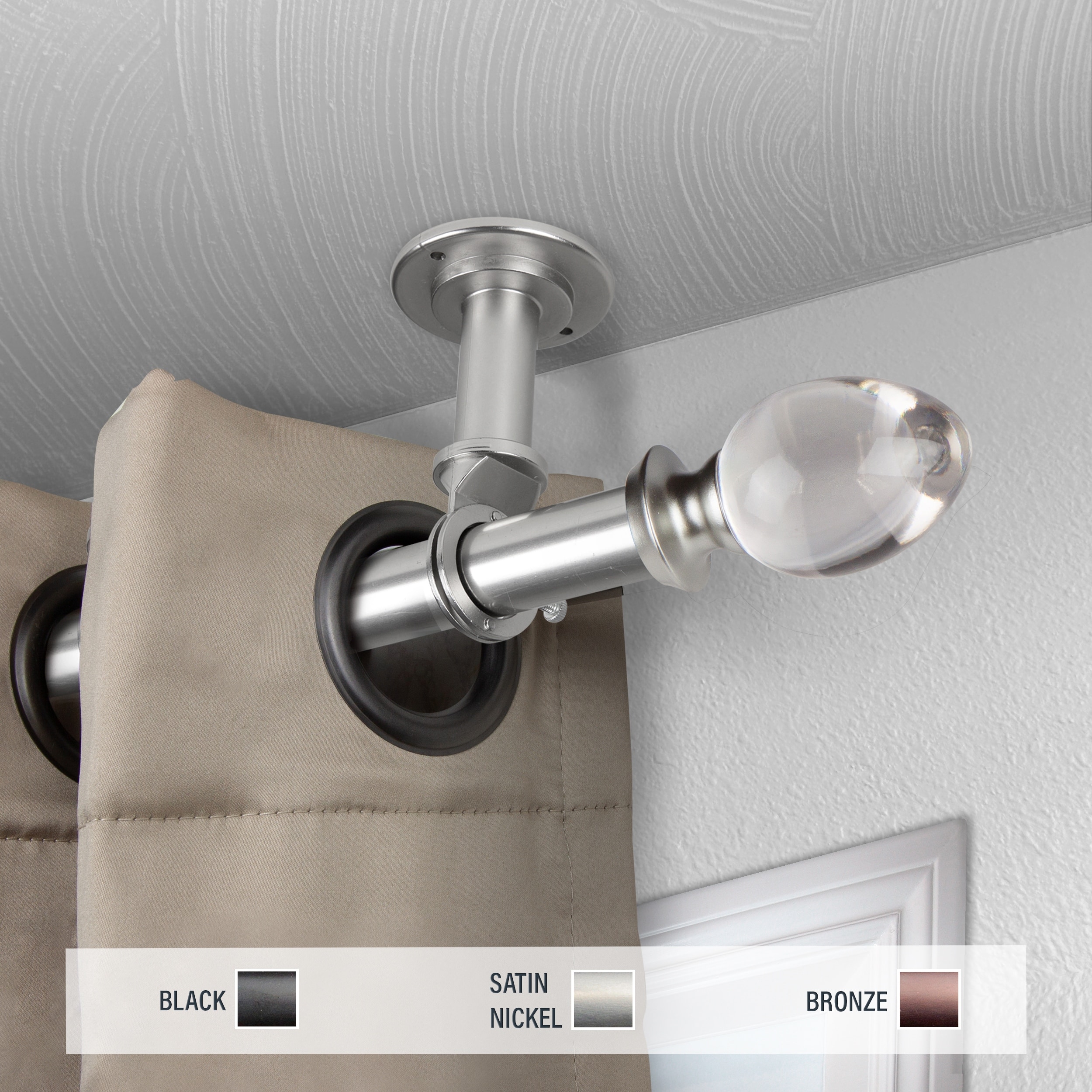 InStyleDesign Raldo 1 inch Diameter Ceiling Curtain Rod/ Room Divider