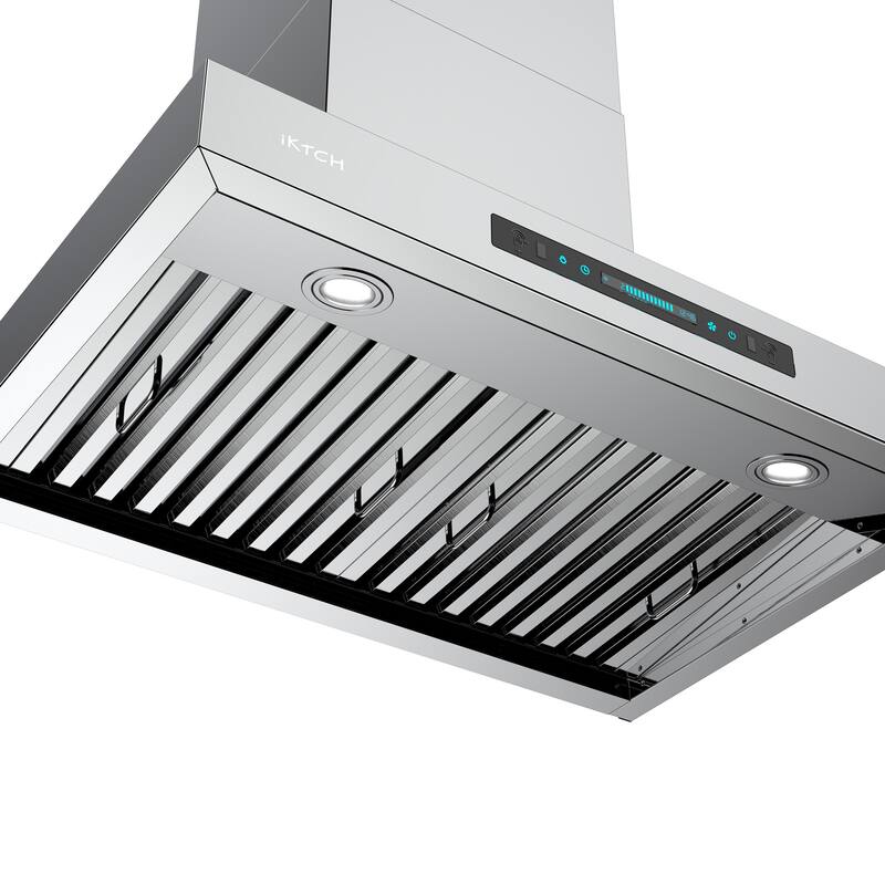 IKTCH 36 inch Wall Mount Range Hood 900 CFM Stainless Steel Kitchen