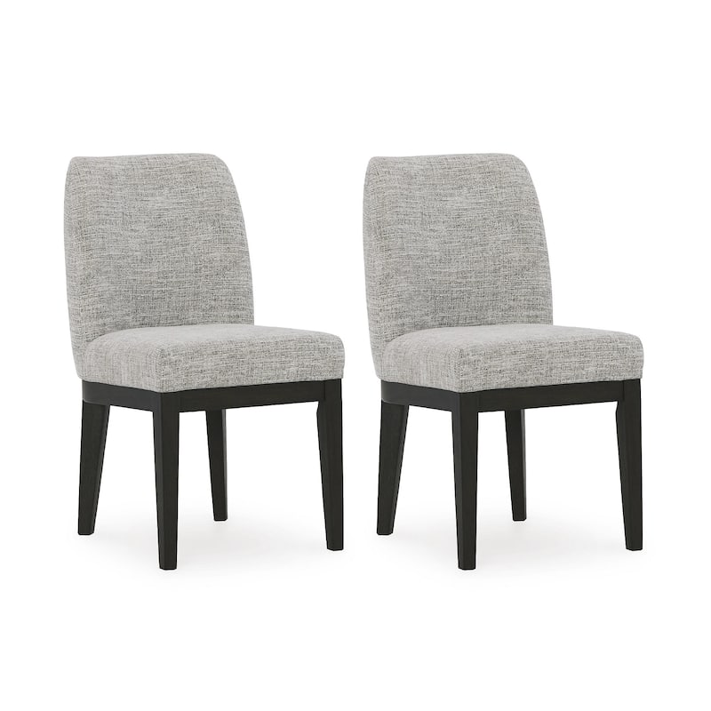 Burkhaus Dark Brown Dining Upholstered Side Chair, Set of 2 - 20.5" W x 24" D x 35.5" H