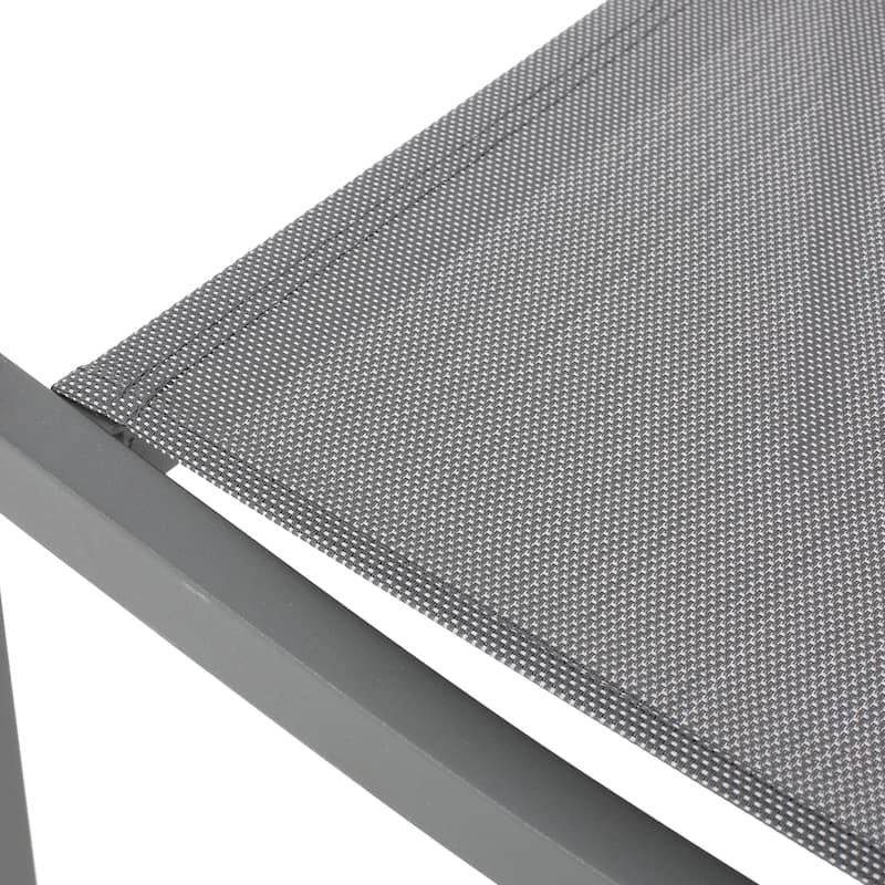 Outdoor Modern Dining Chairs Set of 2, Aluminum Frame Chairs with Breathable Mesh Seat for Patio, Backyard, Garden, Balcony