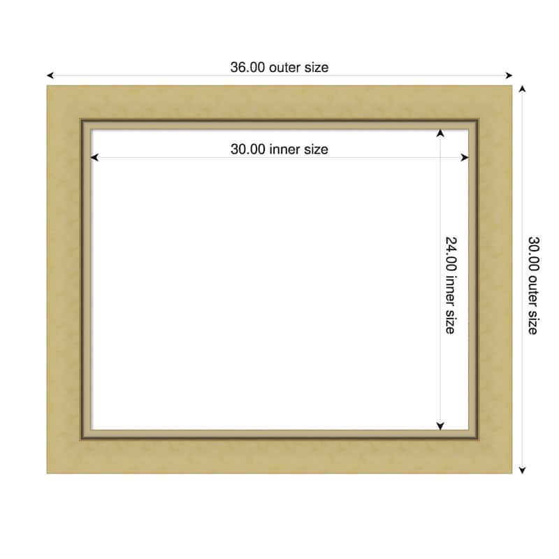 Amanti Art Landon Gold Framed Dry Erase Magnetic Board - 36 x 30 in