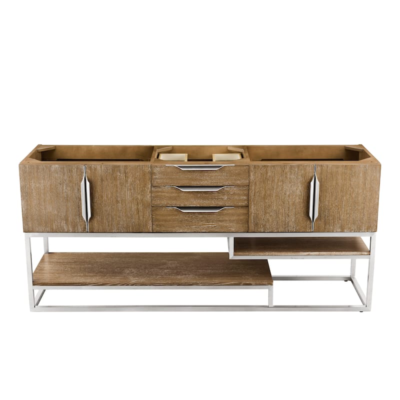 James Martin Vanities Columbia 72" Single Vanity, Latte Oak with Brushed Nickel Hardware