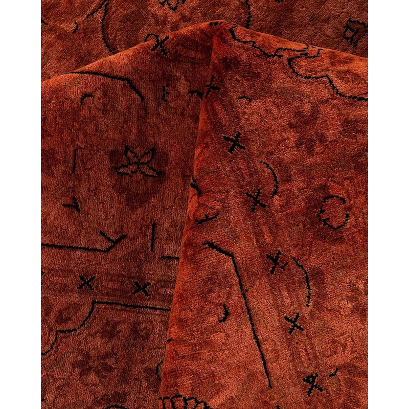 Overdyed, One-of-a-Kind Hand-Knotted Area Rug - Pink - 9' 2" x 12' 3"