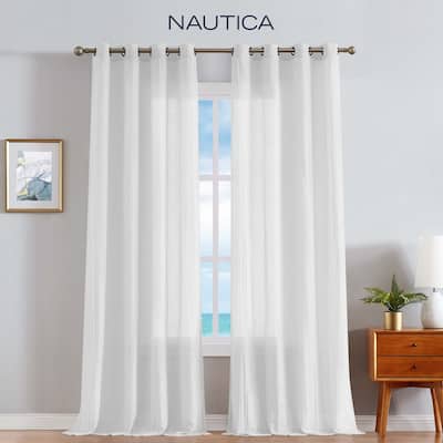 Nautica Cordelia Crushed Sheer Grommet Extra Wide Curtains (Set of 2)