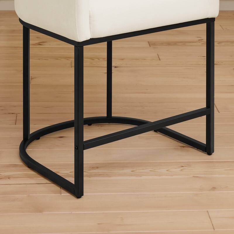 Spruce & Spring Modern Upholstered Barrel Counter Bar Stool with Arm