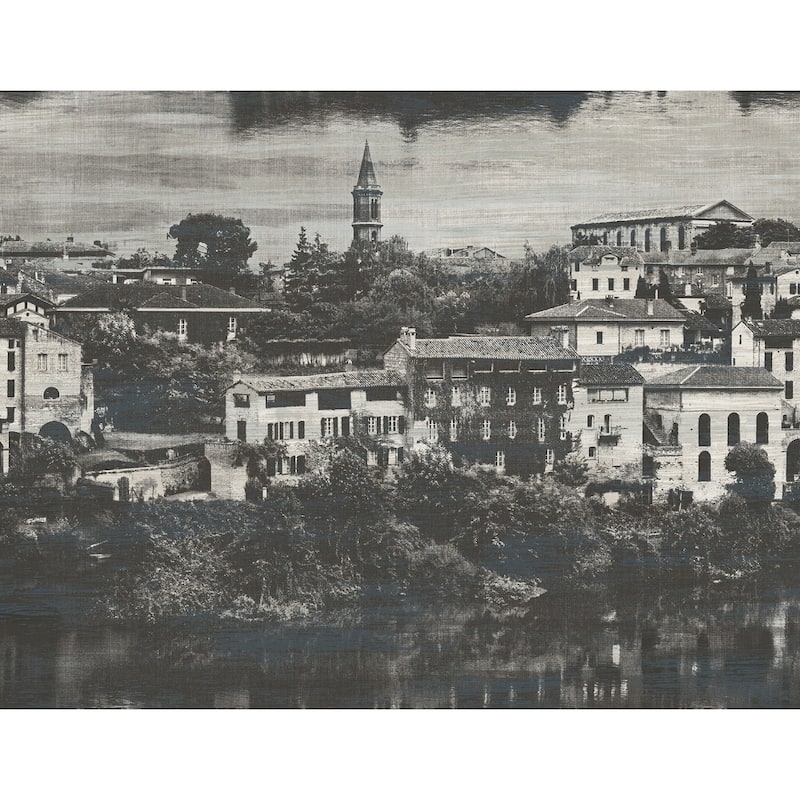 Seabrook Designs Lenox Hill Toile Unpasted Wallpaper - 27 in. W x 27 ft. L (approximately 60.75 sq. ft.) - Black & Grey